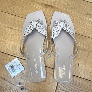 Olivia Miller Beige Butterfly woman’s Jelly Sandals